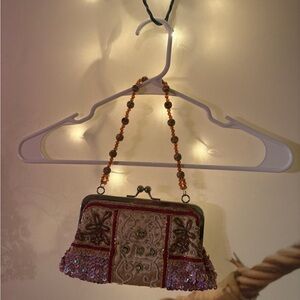 Bag with beads and satin lining